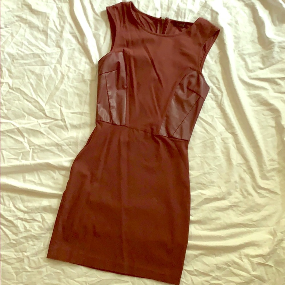 Bershka Dress w Leather Paneling